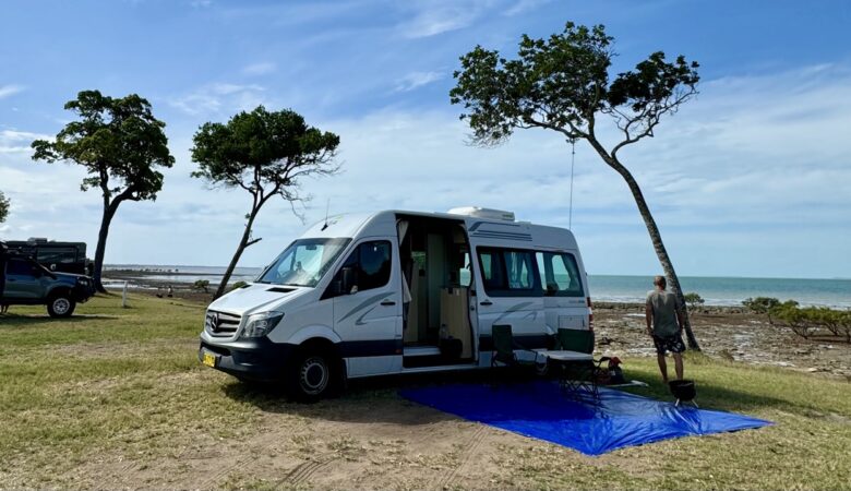 Camper af Standplatz Aufbau